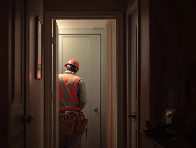 Modern Santa Monica hallway with premium soundproof door