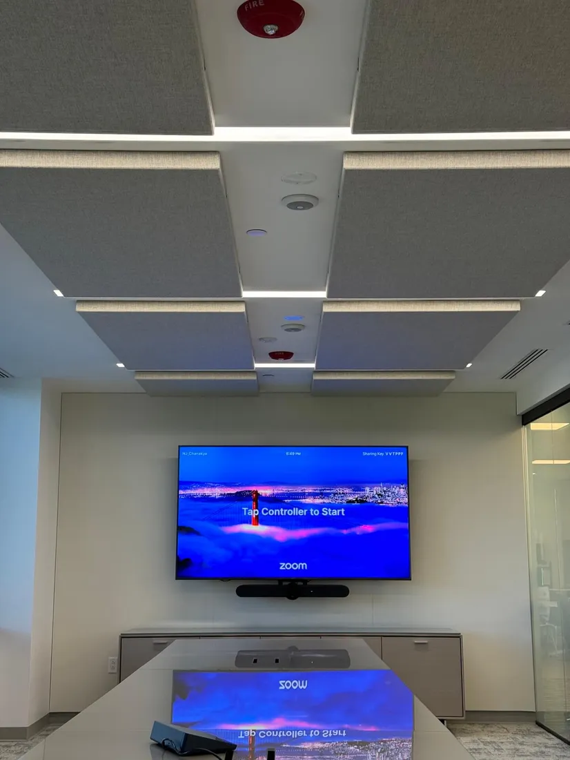Acoustic Ceiling Panels and Upholstery Wall