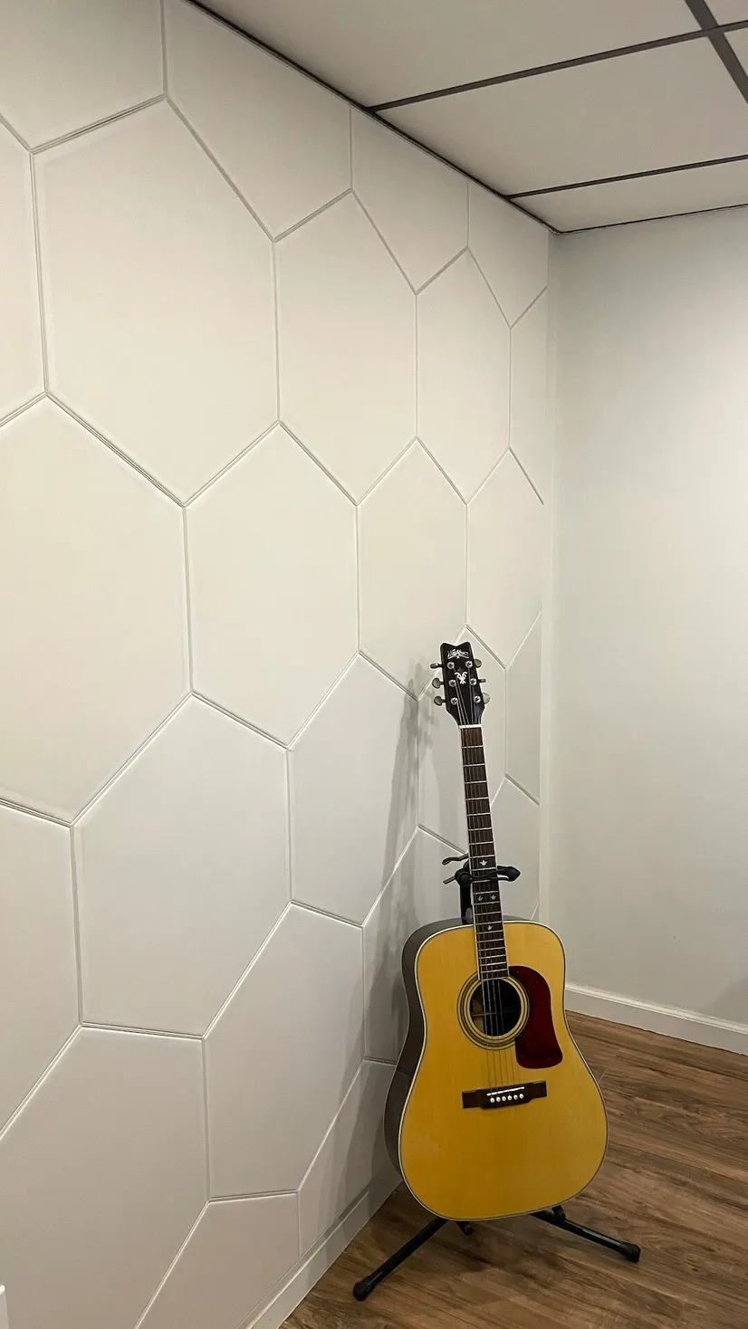 Hexagon Shaped Acoustic Upholstery Wall