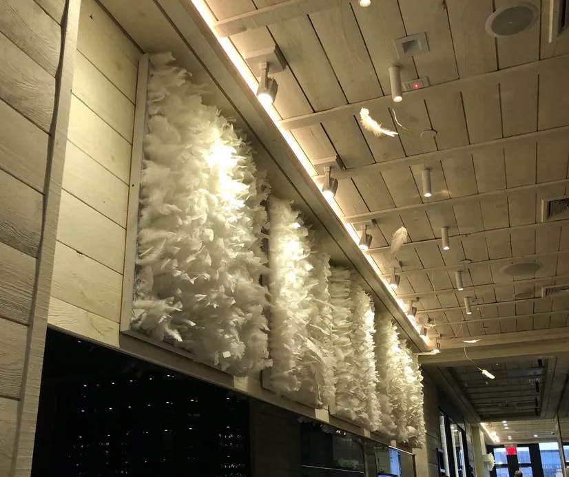 Acoustic Wall Panels with Feathers